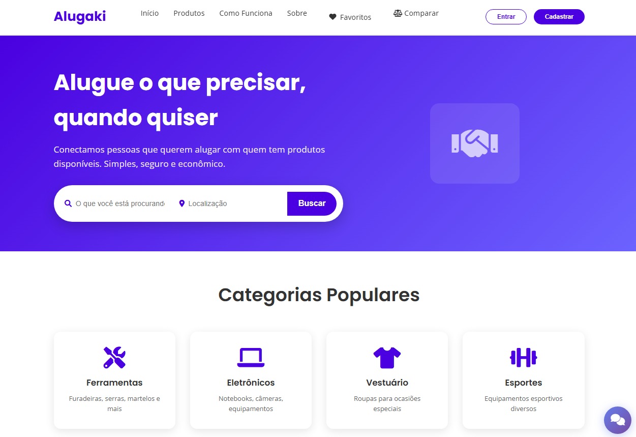 Alugaki - Plataforma de Aluguel de Produtos