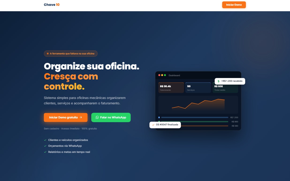 Chave10 - Sistema de Gestão para Oficinas Mecânicas